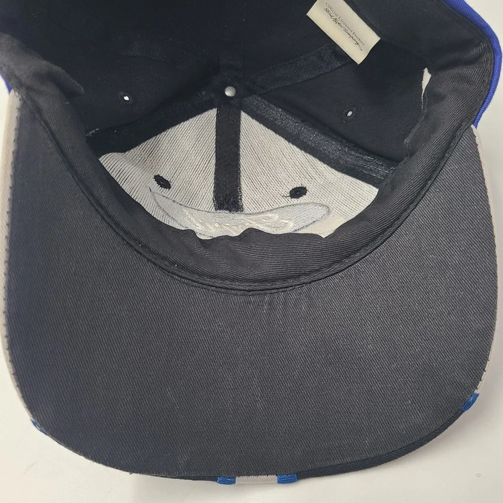 Vintage Ford Racing Hat Snapback (Fits Small) Black Blue White Flames *TEAR*‎